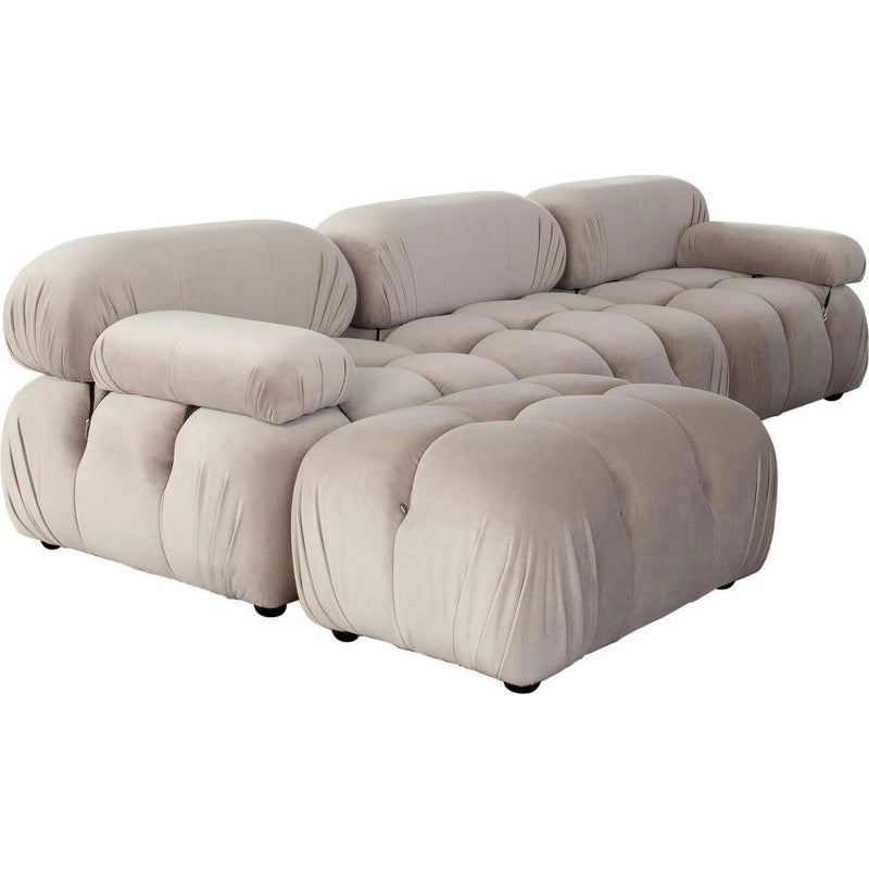 Paloma 4PC Modular 111 Inch Reversible Chaise Sectional in Mink Tan Velvet Sectionals LOOMLAN By Diamond Sofa