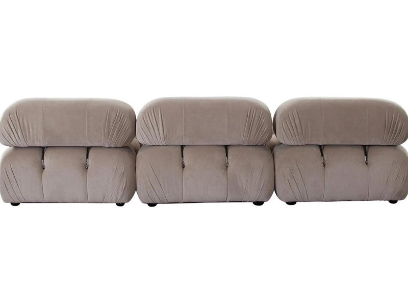 Paloma 4PC Modular 111 Inch Reversible Chaise Sectional in Mink Tan Velvet Sectionals LOOMLAN By Diamond Sofa