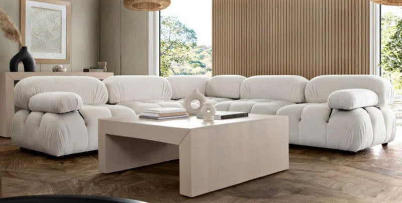 Paloma 5PC Modular 111 Inch Corner Sectional in Light Cream Velvet Sectionals LOOMLAN By Diamond Sofa