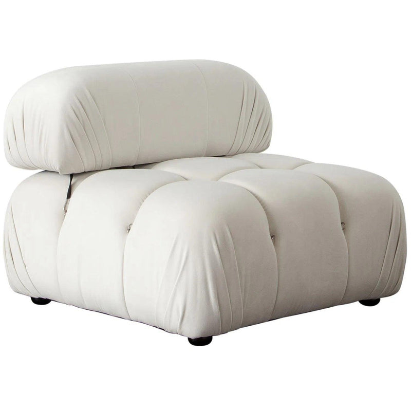 Paloma Armless Chair in Light Cream Velvet Sofas & Loveseats LOOMLAN By Diamond Sofa