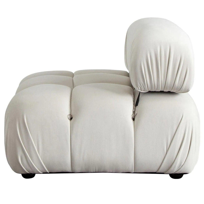 Paloma Armless Chair in Light Cream Velvet Sofas & Loveseats LOOMLAN By Diamond Sofa