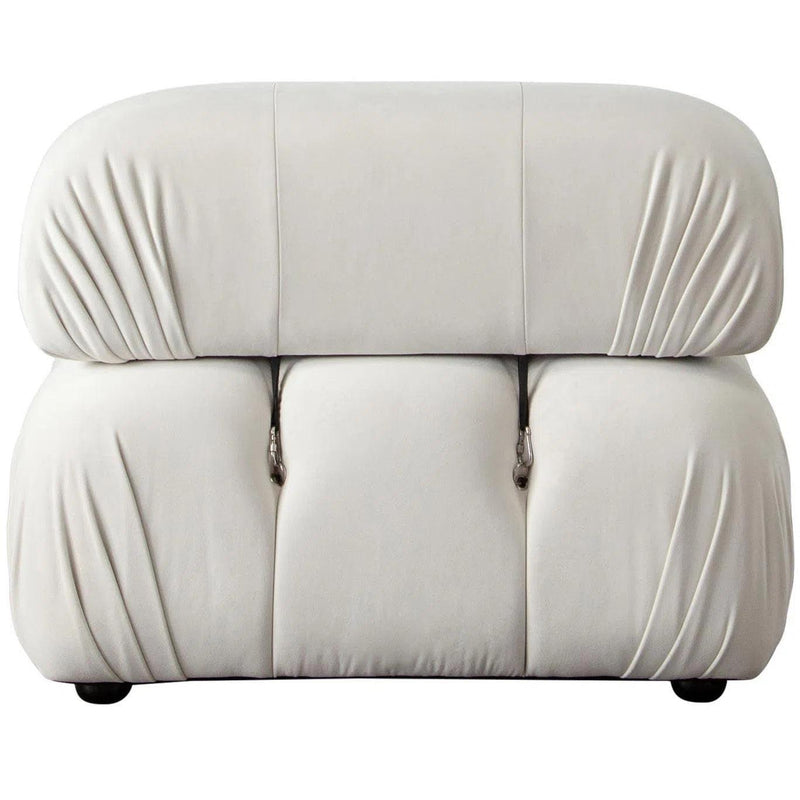 Paloma Armless Chair in Light Cream Velvet Sofas & Loveseats LOOMLAN By Diamond Sofa