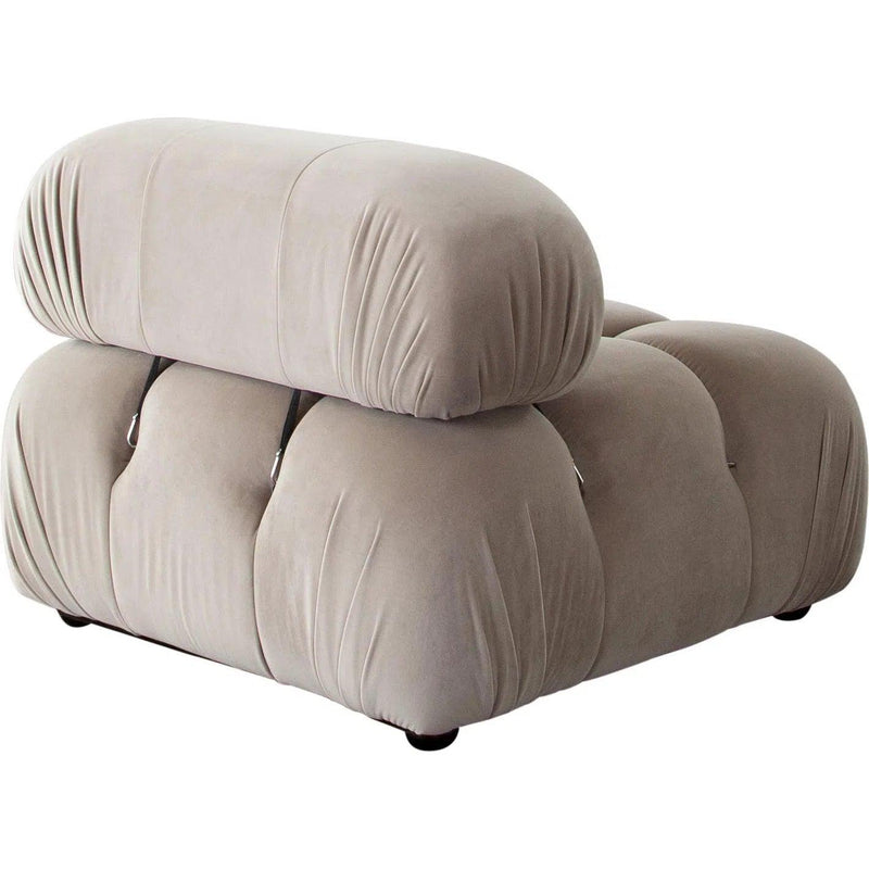 Paloma Armless Chair in Mink Tan Velvet Sofas & Loveseats LOOMLAN By Diamond Sofa