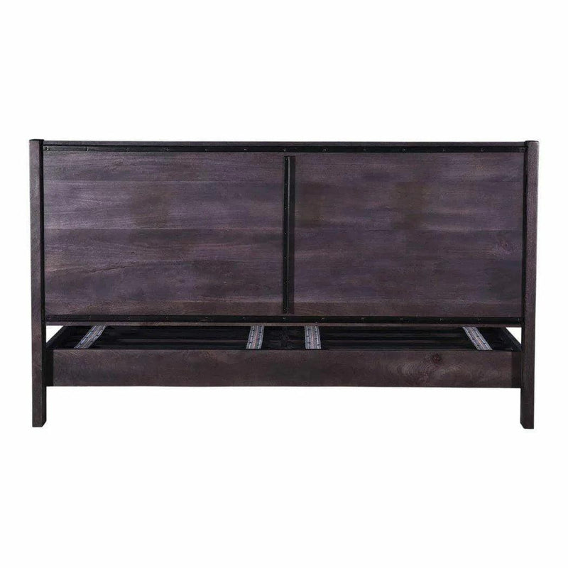 Paloma Brown Wooden Bed Frame Beds LOOMLAN By Moe's Home