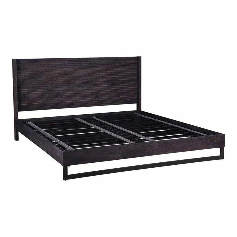 Paloma Brown Wooden Bed Frame Beds LOOMLAN By Moe's Home