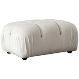 Paloma Rectangle Ottoman in Light Cream Velvet Ottomans LOOMLAN By Diamond Sofa