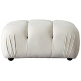 Paloma Rectangle Ottoman in Light Cream Velvet Ottomans LOOMLAN By Diamond Sofa