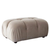 Paloma Rectangle Ottoman in Mink Tan Velvet Ottomans LOOMLAN By Diamond Sofa