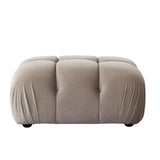 Paloma Rectangle Ottoman in Mink Tan Velvet Ottomans LOOMLAN By Diamond Sofa