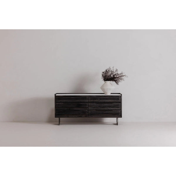 Paloma Wood and Steel Black 6 Drawer Dresser Dressers LOOMLAN By Moe's Home