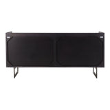 Paloma Wood and Steel Black 6 Drawer Dresser Dressers LOOMLAN By Moe's Home