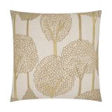 Pando Parchment Floral Embroidery Tan Taupe Large Throw Pillow With Insert Throw Pillows LOOMLAN By D.V. Kap