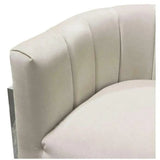 Pandora Cream Velvet Bucket Chair Silver Stainless Steel Frame Club Chairs LOOMLAN By Diamond Sofa