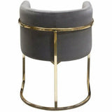 Pandora Tufted Grey Velvet Bucket Dining Chair Gold Frame Dining Chairs LOOMLAN By Diamond Sofa