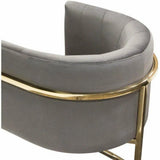 Pandora Tufted Grey Velvet Bucket Dining Chair Gold Frame Dining Chairs LOOMLAN By Diamond Sofa