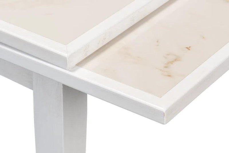 Paolino Square Extendable Dining Table Cortina White Side Tables LOOMLAN By Sarreid