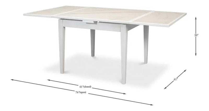 Paolino Square Extendable Dining Table Cortina White Side Tables LOOMLAN By Sarreid