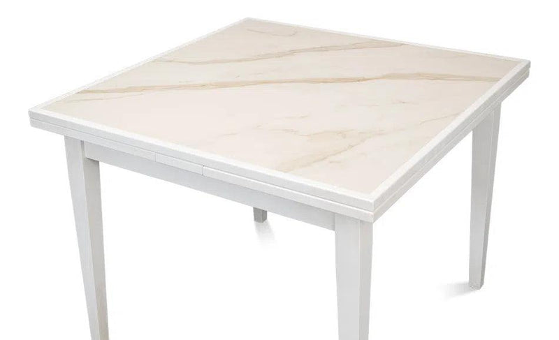 Paolino Square Extendable Dining Table Cortina White Side Tables LOOMLAN By Sarreid