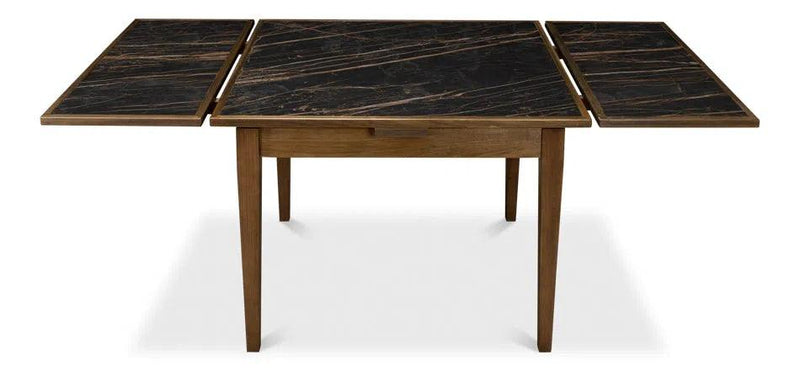 Paolino Square Extendable Dining Table Dark Wash Side Tables LOOMLAN By Sarreid