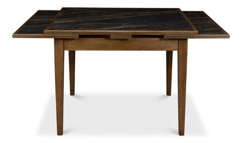 Paolino Square Extendable Dining Table Dark Wash Side Tables LOOMLAN By Sarreid