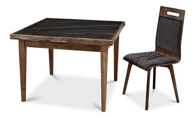 Paolino Square Extendable Dining Table Dark Wash Side Tables LOOMLAN By Sarreid