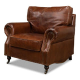 Papa's Chair Comfortable Leather Club Chair Club Chairs LOOMLAN By Sarreid