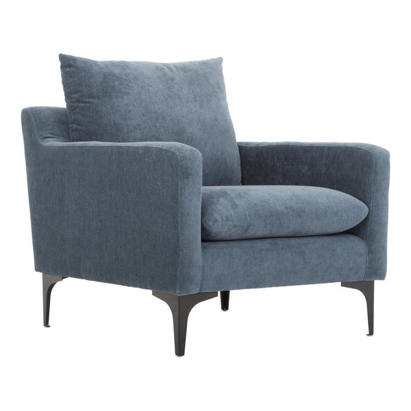 Paris Modern Blue Accent Armchair For Living Room Club Chairs LOOMLAN By Moe's Home