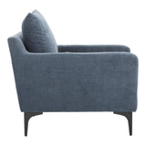 Paris Modern Blue Accent Armchair For Living Room Club Chairs LOOMLAN By Moe's Home