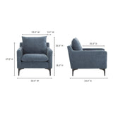 Paris Modern Blue Accent Armchair For Living Room Club Chairs LOOMLAN By Moe's Home