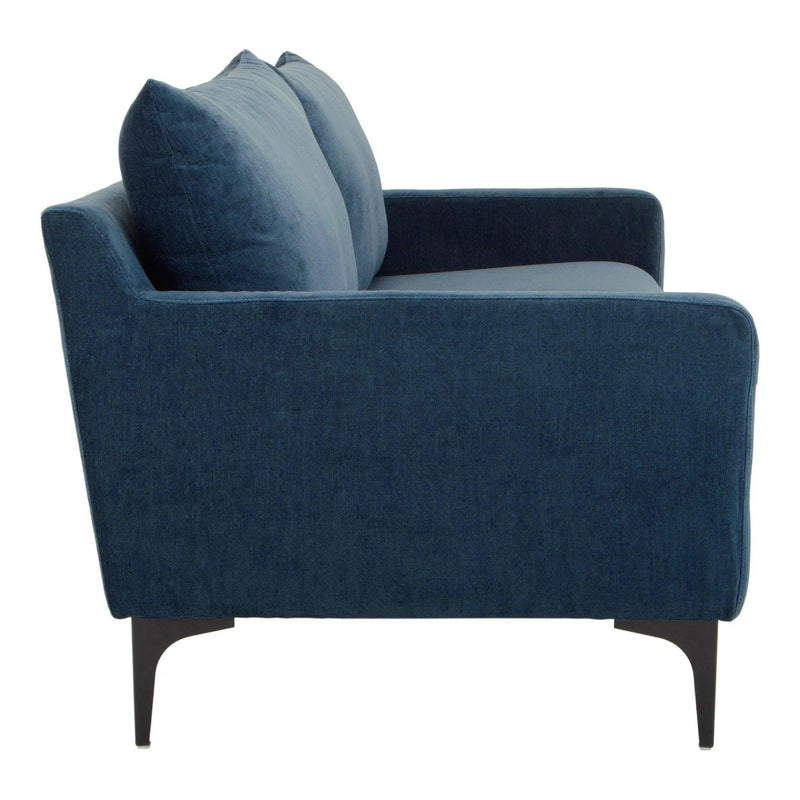 Paris Polyester Upholstered Blue Sofa Sofas & Loveseats LOOMLAN By Moe's Home