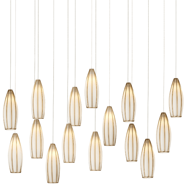 Parish 15-Light Rectangular Multi-Drop Pendant Pendants LOOMLAN By Currey & Co