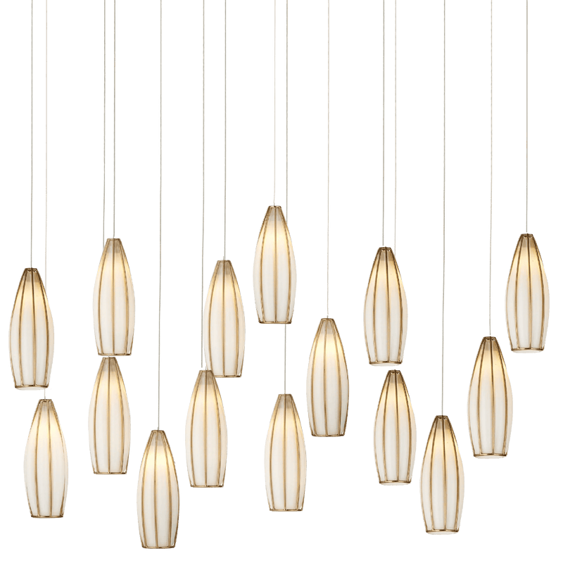 Parish 15-Light Rectangular Multi-Drop Pendant Pendants LOOMLAN By Currey & Co