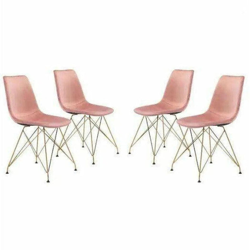 Parker Dining Chair (Set of 4) Pink Dining Chairs LOOMLAN By Zuo Modern