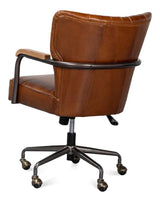 Parker Office Chair Vintage Havana Leather Office Chairs LOOMLAN By Sarreid