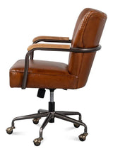 Parker Office Chair Vintage Havana Leather Office Chairs LOOMLAN By Sarreid