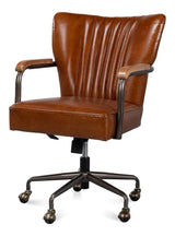 Parker Office Chair Vintage Havana Leather Office Chairs LOOMLAN By Sarreid