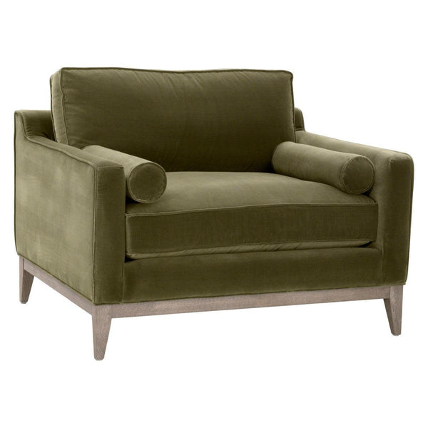 Parker Post Wood Olive Modern Sofa Chair Sofas & Loveseats LOOMLAN By Essentials For Living
