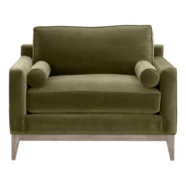 Parker Post Wood Olive Modern Sofa Chair Sofas & Loveseats LOOMLAN By Essentials For Living