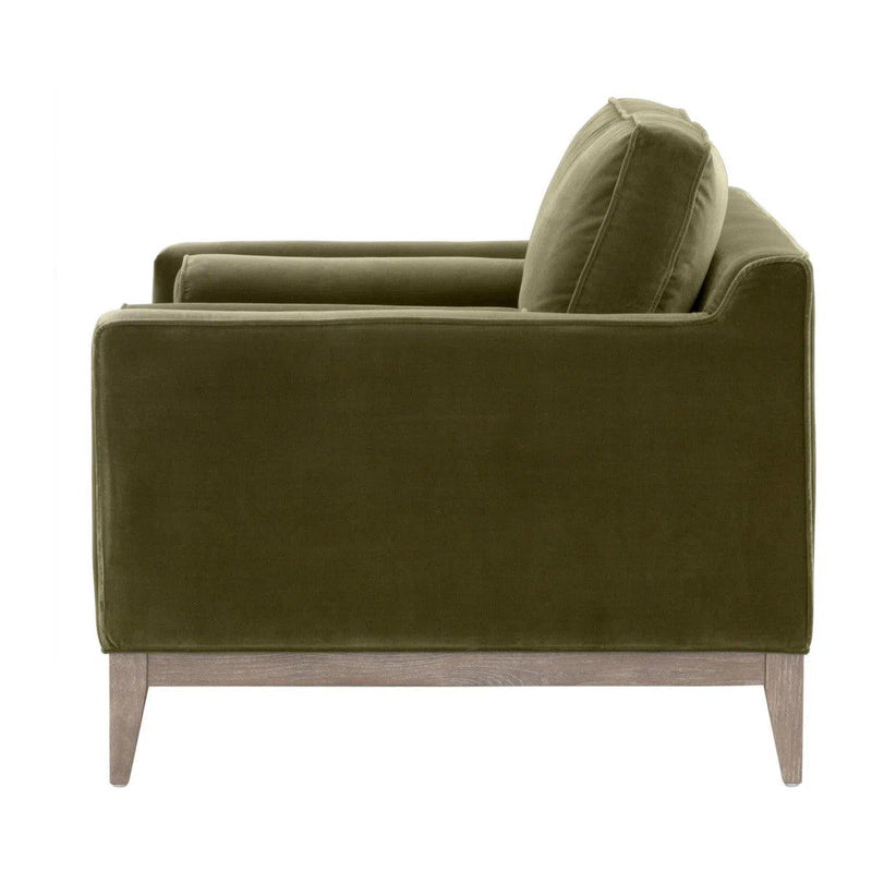 Parker Post Wood Olive Modern Sofa Chair Sofas & Loveseats LOOMLAN By Essentials For Living