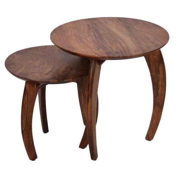 Parola Round Wood Table Set Side Tables LOOMLAN By LOOMLAN