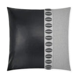 Paros Black Band Black Silver Large Throw Pillow With Insert Throw Pillows LOOMLAN By D.V. Kap