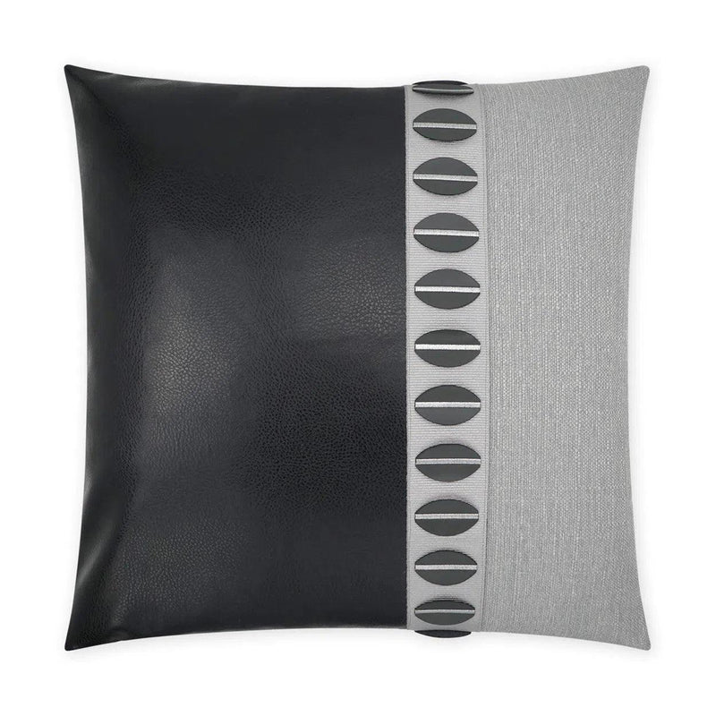 Paros Black Band Black Silver Large Throw Pillow With Insert Throw Pillows LOOMLAN By D.V. Kap