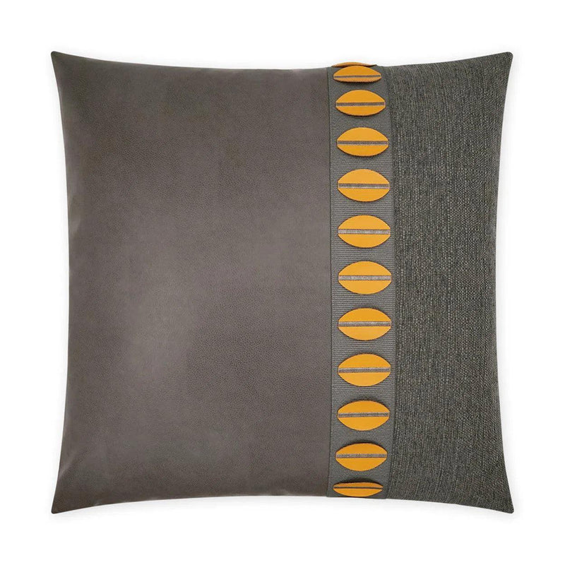 Paros Mustard Band Grey Orange Large Throw Pillow With Insert Throw Pillows LOOMLAN By D.V. Kap