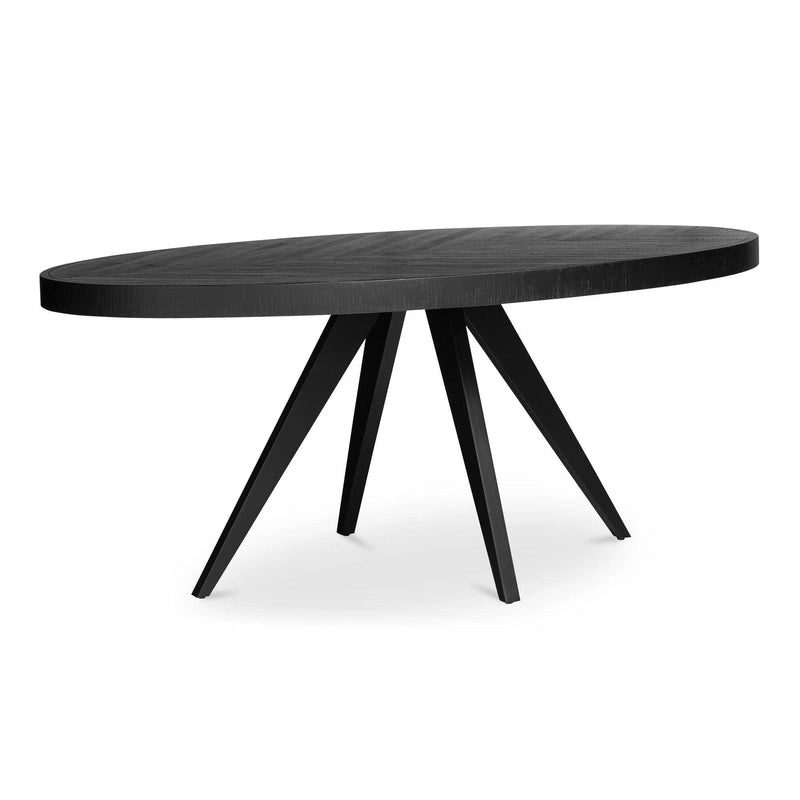 Parq Wood Black Oval Dining Table Dining Tables LOOMLAN By Moe's Home