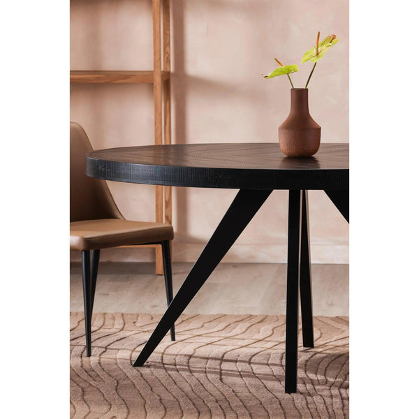 Parq Wood Black Oval Dining Table Dining Tables LOOMLAN By Moe's Home