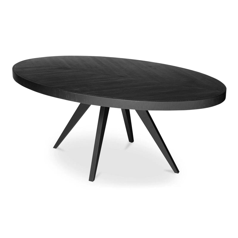 Parq Wood Black Oval Dining Table Dining Tables LOOMLAN By Moe's Home