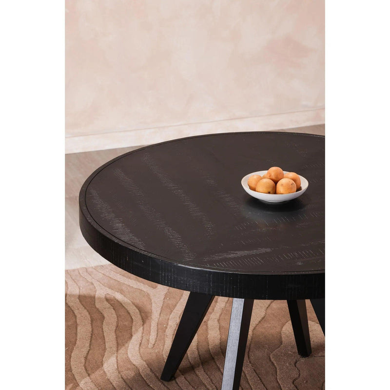 Parq Wood Black Round Dining Table Dining Tables LOOMLAN By Moe's Home