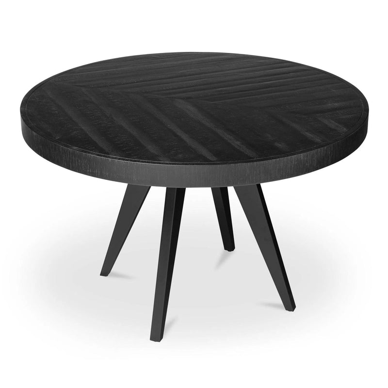 Parq Wood Black Round Dining Table Dining Tables LOOMLAN By Moe's Home