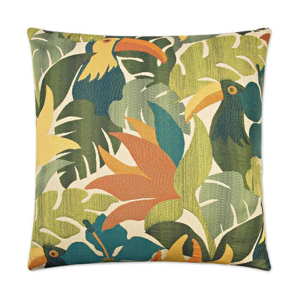 Parrots Of Caribbean Multi Color Throw Pillow With Insert Throw Pillows LOOMLAN By D.V. Kap