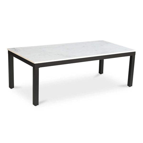 Parson Marble and Iron White Rectangular Coffee Table Coffee Tables LOOMLAN By Moe's Home